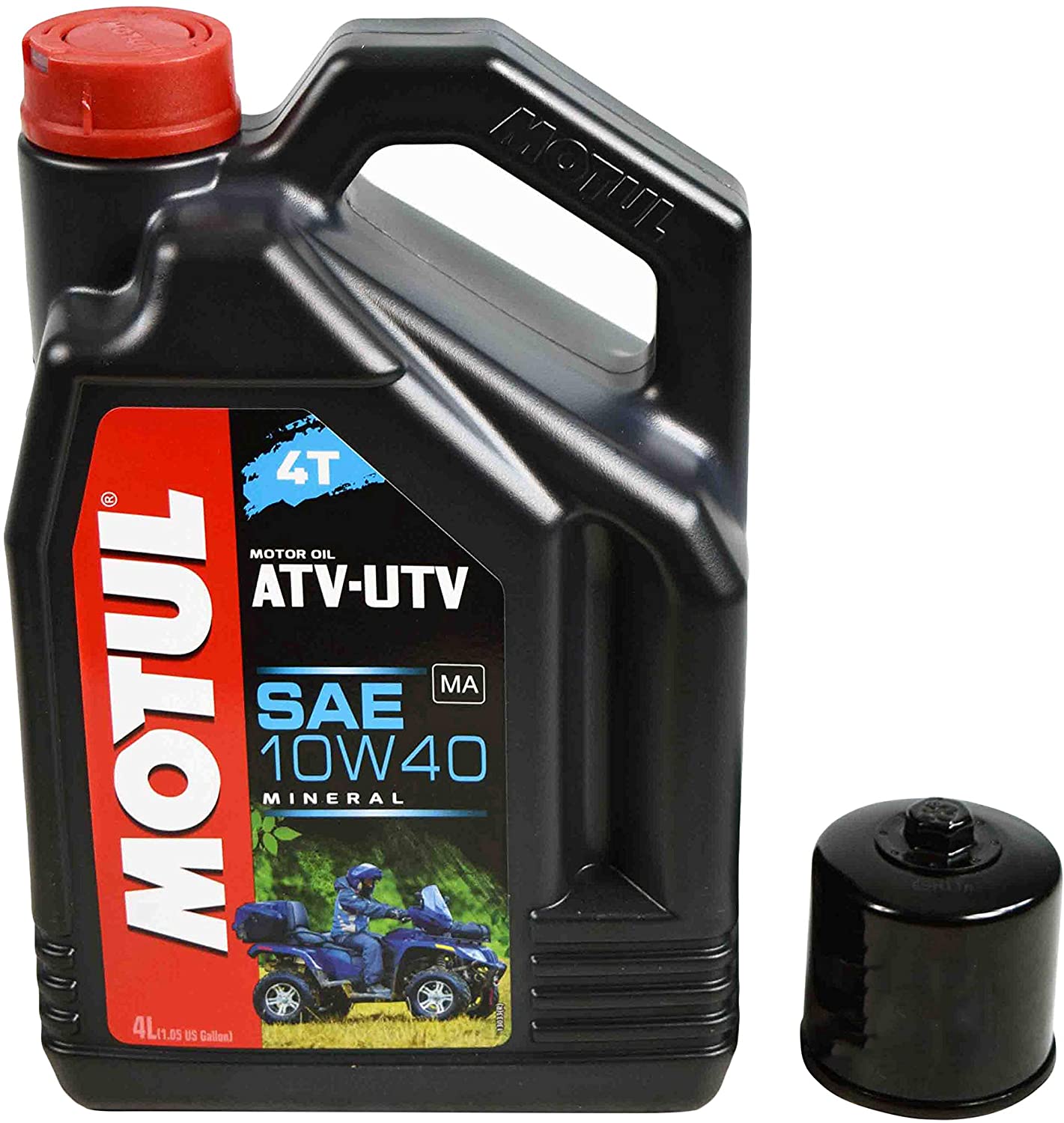 Motul Suzuki LTF400F King Quad Mineral Engine Oil Change Kit 10W-40 4 Liters Performance Oil Filter
