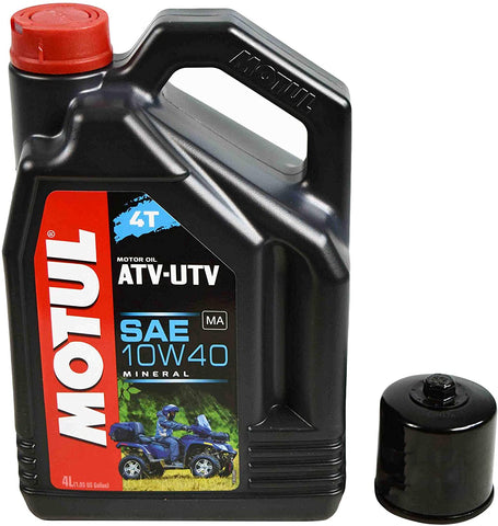 Motul Suzuki LTF400F King Quad Mineral Engine Oil Change Kit 10W-40 4 Liters Performance Oil Filter