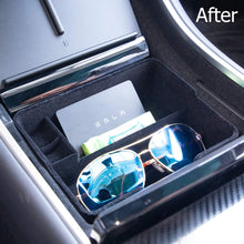 JDMCAR Flocked Center Console Organizer Upgrade Tray Insert Compatible with 2017-2020 Tesla Model 3 Accessories/Model Y - OEM Style