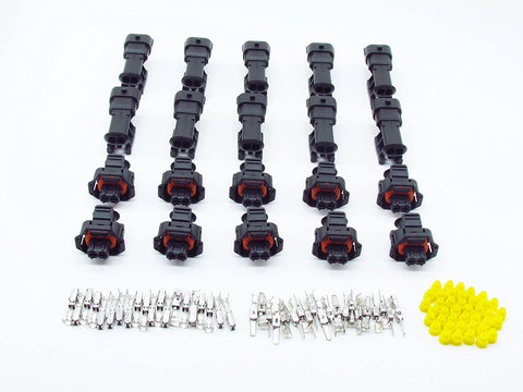 CNKF 10 Sets Bosch 3.5mm 2 pin male female diesel fuel Common rail injector and Crankshaft Sensor connector for VW Audi 1928403874