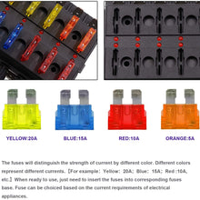 Automotive 1 in 6-Way PC Waterproof Fuse Box Holder 5A 10A 15A 20A Fuses Spade for Cars, SUV, RV, Buses, Yachts, Boats, etc. (blackA1)