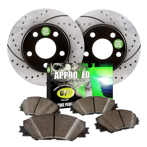 Approved Performance G21712 - [Front Kit] Performance Drilled/Slotted Brake Rotors and Carbon Fiber Pads