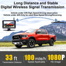 LeeKooLuu HD 1080P Wireless Backup Camera Monitor Kit Digital Signals Two Video Channels Driving Hitch Rear/Front View Observation System for Trucks,Campers,Van,Cars Night Vision DIY Guide Lines