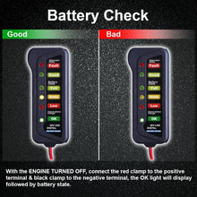 CARTMAN 12V Car Battery & Alternator Tester - Test Battery Condition & Alternator Charging (LED Indication)
