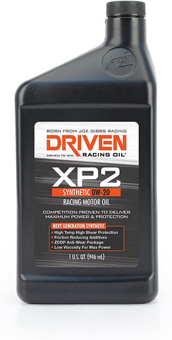 Driven Racing Oil 00206 XP2 0W-20 Synthetic Racing Motor Oil - 1 Quart