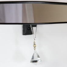 Red Hound Auto Crystal Bling Gem Cone Mirror Car Charm Hanger Ornament Sparkle Shine Facets with Chain