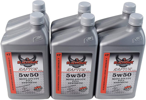Blackhawk Lubricants Raptor 4T 5W50 4 Stroke Ester 100% Full Synthetic High Performance Engine Oil 5W-50 1 Quart (6)