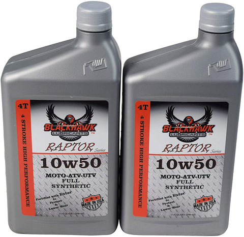 Blackhawk Lubricants Raptor 4T 10W50 4 Stroke Ester 100% Full Synthetic High Performance Engine Oil 10W-50 1 Quart (2)