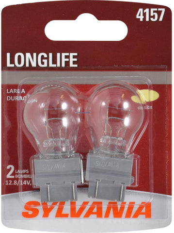 SYLVANIA - 4157 Long Life Miniature - Bulb, Ideal for Daytime Running Lights (DRL) and Back-Up/Reverse Lights (Contains 2 Bulbs)