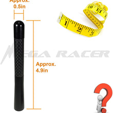 2X Polished Black 4.9" in / 124 mm 100% Carbon Fiber Screw Type Short Aluminum Antenna Replace Sport Auto Car SUV AM/FM Stubby Antenna