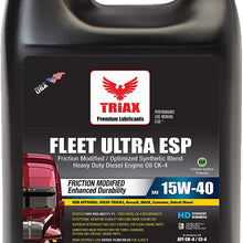 Triax API CK-4 Licensed Fleet Ultra ESP 15W-40 Synthetic Blend - Moly & Boron Performance Boosted, Heavy Duty Diesel Engine Oil - OEM Approval: Volvo, Mack, Cummins, DD (1 GAL)