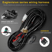 LED Light Bar Wiring Harness 14AWG, YUGUANG 3 Lead Universal Led Wiring Harness with 12V 40A Relay and Two Control Switches for Switching between Different Modes