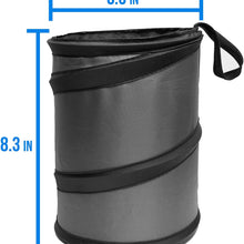 FH Group FH1120BLACK Auto Car Trash Can Portable Collapsible Car Trash Can Waterproof Garbage Container Small, Black Color