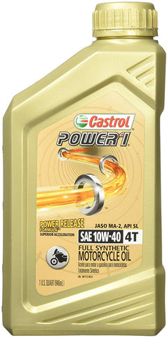 Castrol Power 1 10W-40 Full Synthetic Motorcycle Oil (06112)
