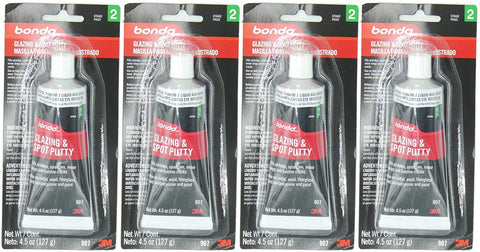3M Bondo 907 Glazing and Spot Putty - 4.5 oz, 4 Pack