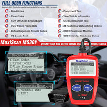Autel MaxiScan MS309 Universal OBD2 Scanner Engine Light Fault Code Reader, Reading & Erasing Codes, Viewing Freeze Frame Data and Retrieving I/M Readiness Smog CAN Diagnostic Tool