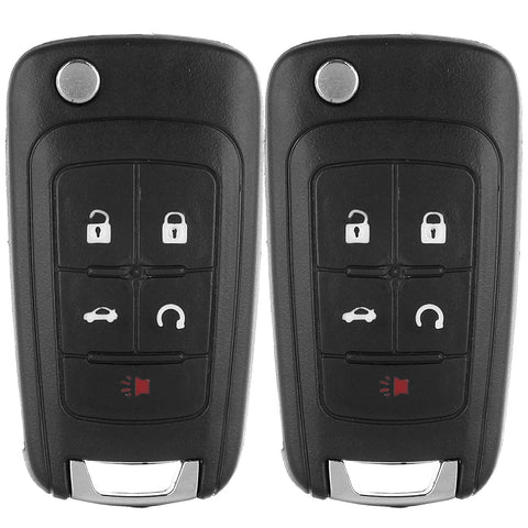 ECCPP 2X Replacement fit for Uncut Keyless Entry Remote Key Fob Shell Case GMC Terrain/Buick Allure LaCrosse Regal Verano Encore/Chevrolet Camaro Cruze Malibu Equinox Sonic Impala OHT01060512