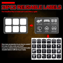 6 Gang Switch Panel, OFFROADTOWN Electronic Relay System with Circuit Control Box Waterproof Fuse Relay Box Wiring Harness Label Stickers for Car Jeep Truck Marine Boat ATV UTV