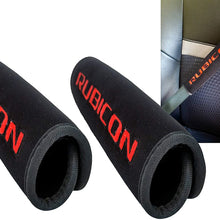 OZ-USA Red Rubicon Logo for JK JKU Black Neoprene Automotive Seat Belt Covers Safety Cushion Shoulder Pad Travel Bag Straps