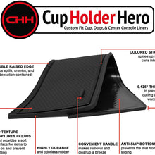 CupHolderHero for Nissan Rogue 2014-2017 Custom Liner Accessories - Premium Cup Holder, Console, and Door Pocket Inserts 16-pc Set (Solid Black)