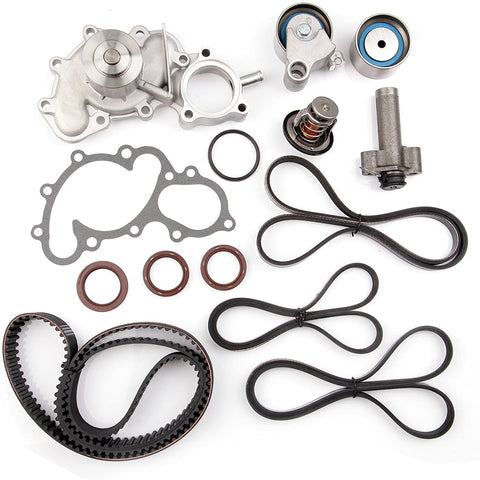Scitoo Timing Belt Water Pump Gasket Hydraulic Tensioner Kit Fits 1995-2004 Toyota Tacoma Tundra 4Runner T100 3.4L 5VZFE