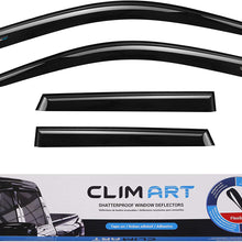 CLIM ART Incredibly Durable Rain Guards Suitable for Mitsubishi Outlander Sport 2011-2020, Original Tape-on Window Deflectors, Vent Window Visors, Dark Smoke, 4 pcs. - 411046