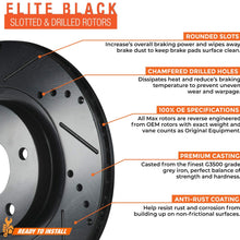 Max Brakes Front & Rear Elite Brake Kit [ E-Coated Slotted Drilled Rotors + Ceramic Pads ] KT104683 | Fits: 2013 13 Honda Civic EX/EX-L Models