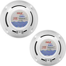 5.25 Inch Dual Marine Speakers - 2 Way Waterproof and Weather Resistant Outdoor Audio Stereo Sound System with 150 Watt Power, Poly Carbon Cone, Cloth Surround and Low Profile Design - 1 Pair - PLMR52