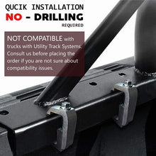 Truck Ladder Rack 800lbs Capacity with (8) Non-Drilling C-Clamps Heavy Duty Extendable Universal Pickup Truck Rack Two-bar Set Matte Black One Pair