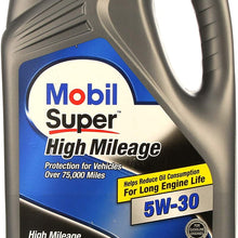 Mobil Super 5W-30 High Mileage Motor Oil 5 qt.