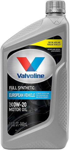 Valvoline 888048 European Vehicle SAE 0W-20 Full Synthetic Motor Oil 1QT, Case of 6, 6 Pack