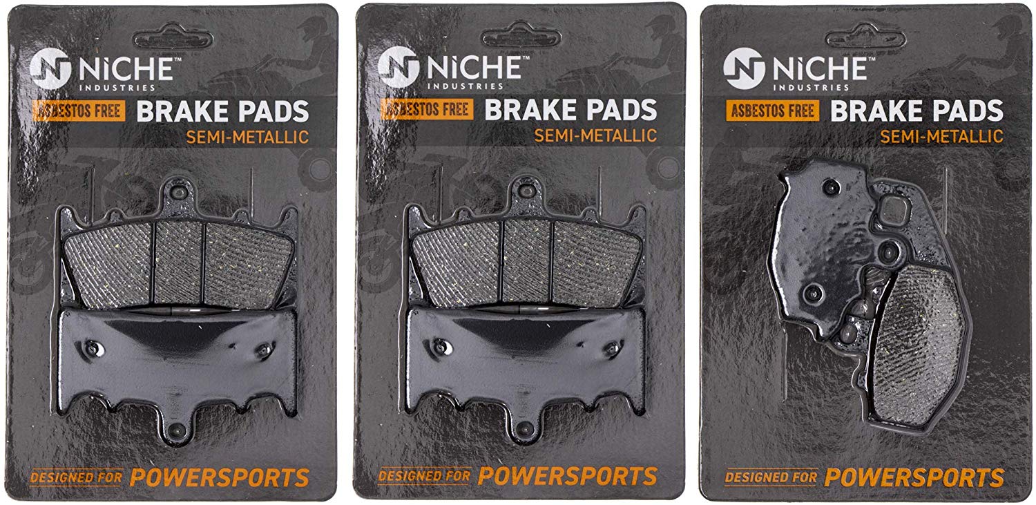 NICHE Brake Pad Set For Kawasaki Ninja ZX6R ZX9R ZZR600 43082-1213 43082-1224 Complete Semi-Metallic