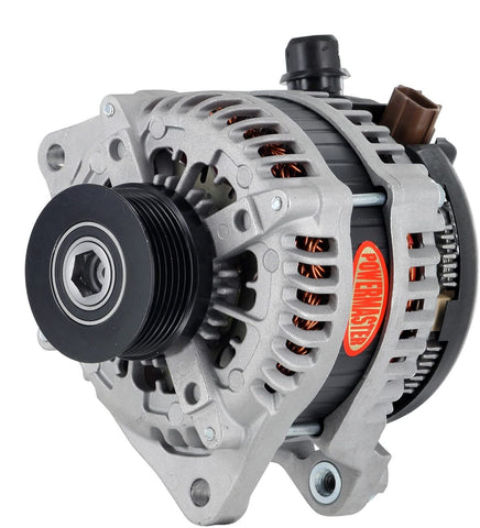 Powermaster 41625 Alternator (Denso Natural 245A 6 grv Clutch Pulley Saddle Mtg Ford Mustang 2011-17 Hairpin Upgrade), 1 Pack