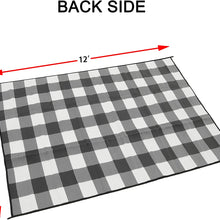 RV Mat - Recycled Reversible RV Rug - Camping Rugs for Outside Your RV - 9x12 Black and White Tribal - Large Outdoor Rugs for patios or awnings - Portable mat - Waterproof Rug