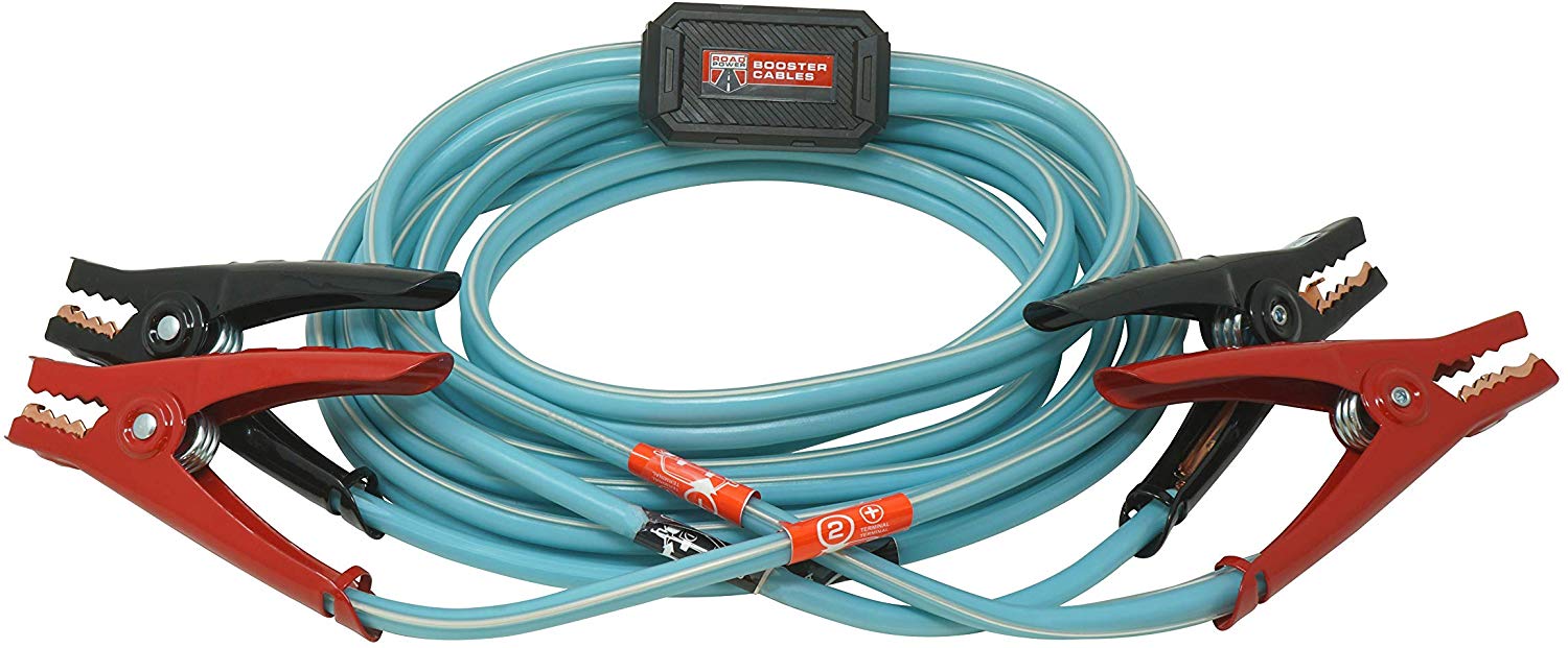 Road Power 84696616 6 Gauge, 16' Blue Booster Cables with Exclusive Road Glow Technology