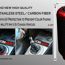 ICBEAMER Drifting Racing Style Red Heavy Aluminum with Real Carbon Fiber Manual Gear Stick Shift Knob 5 6 Speeds Pattern