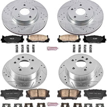 Power Stop K2822 Front & Rear Brake Kit with Drilled/Slotted Brake Rotors and Z23 Evolution Ceramic Brake Pads