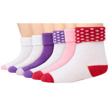 Hanes Baby and Toddler Girls Non-Skid Turn-Cuff Socks, 12-Pack