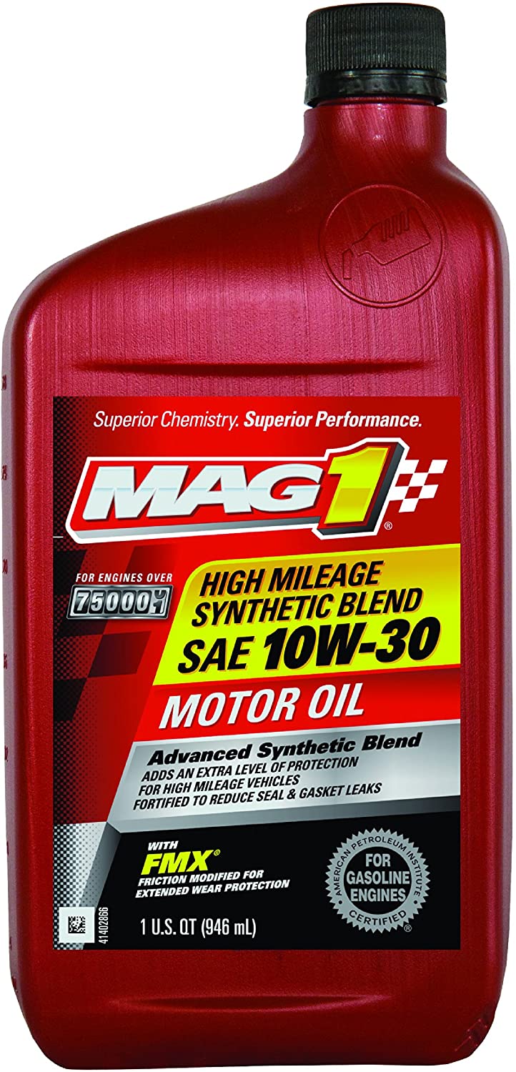 Mag 1 (00509-6PK API SN 10W-30 Synthetic Blend Motor Oil - 32 oz, (Pack of 6)