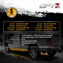 OPT7 2pc 60" Side Kick Running Board LED Strips w/Amber Turn Signal, DRL, and White Courtesy Lights
