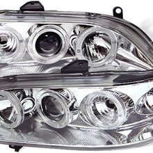 Spyder 5010735 Honda Accord 98-02 1PC Projector Headlights - LED Halo - Amber Reflector - Chrome - High H1 (Included) - Low H1 (Included)