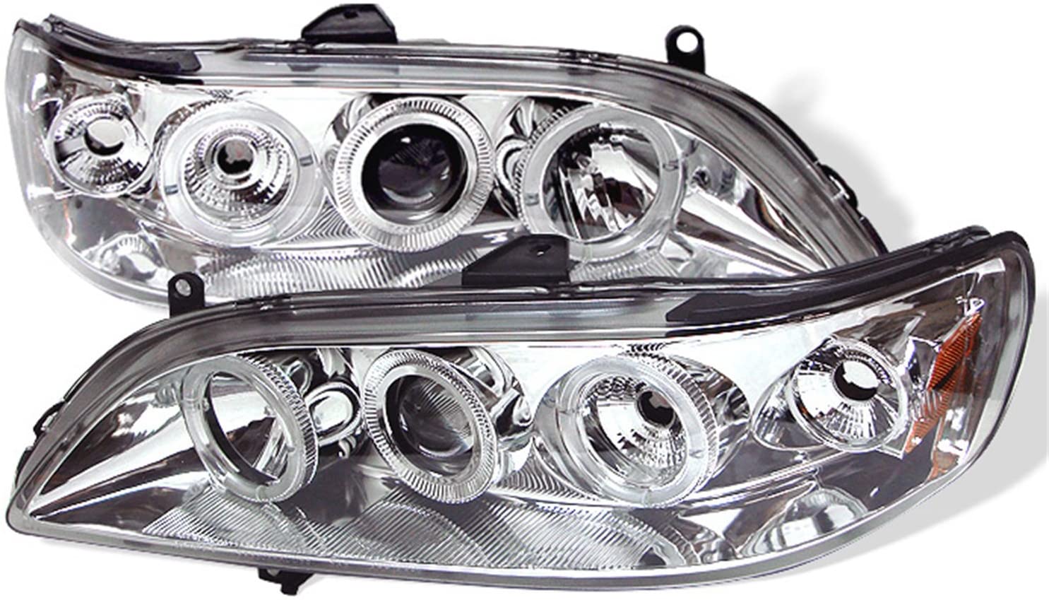 Spyder 5010735 Honda Accord 98-02 1PC Projector Headlights - LED Halo - Amber Reflector - Chrome - High H1 (Included) - Low H1 (Included) (Chrome)