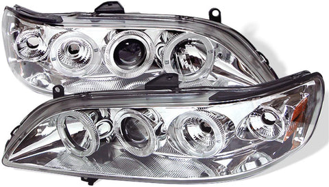 Spyder 5010735 Honda Accord 98-02 1PC Projector Headlights - LED Halo - Amber Reflector - Chrome - High H1 (Included) - Low H1 (Included)