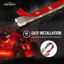 Partsam 2 x 4.5inch Motorcycle LED Third Brake Light Universal Tail Brake Stop Turn Signal Running Light Super Bright 6SMD Red LED Strip Light Bar