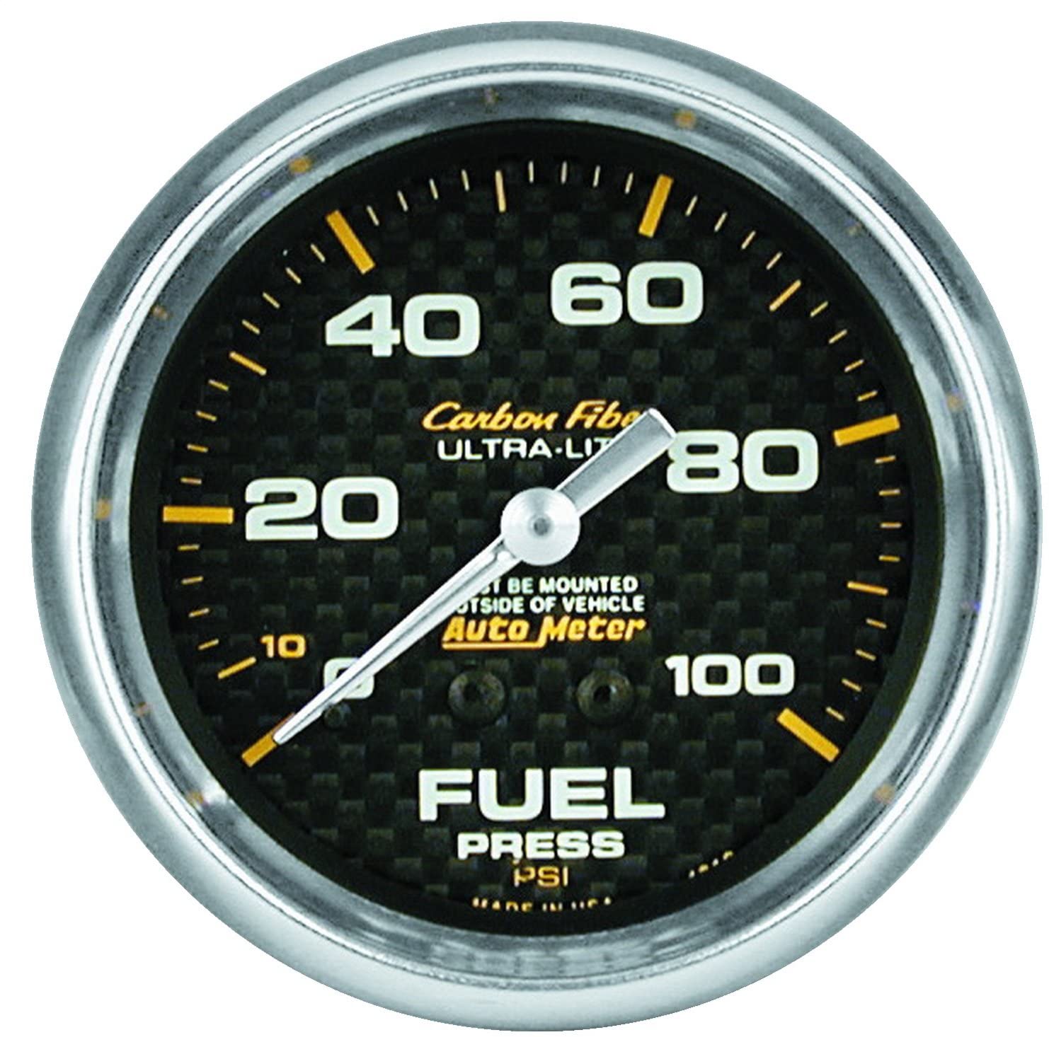 AUTO METER 4812 Carbon Fiber Mechanical Fuel Pressure Gauge