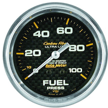 AUTO METER 4812 Carbon Fiber Mechanical Fuel Pressure Gauge