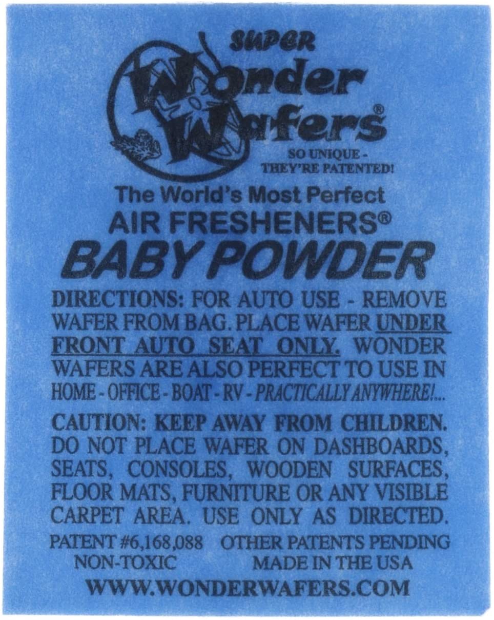 Wonder Wafers 50 Count Individually Wrapped Automobile Professional Use Air Fresheners Car and Truck Detail Baby Powder