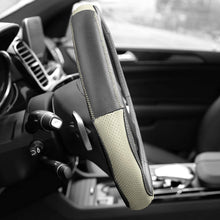 FH Group FH2007 Sleek & Sporty Genuine Leather Steering Wheel Cover (Beige) – Universal Fit for Cars Trucks & SUVs