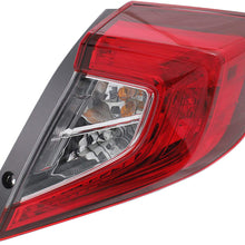 Tail Light Assembly Compatible with 2016-2018 Honda Civic Outer Sedan Passenger Side