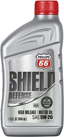 Phillips 66 1076562 Blend Motor (Shield Defense High Mileage Synthetic Oil 5W20-1 Quart), 32. Fluid_Ounces